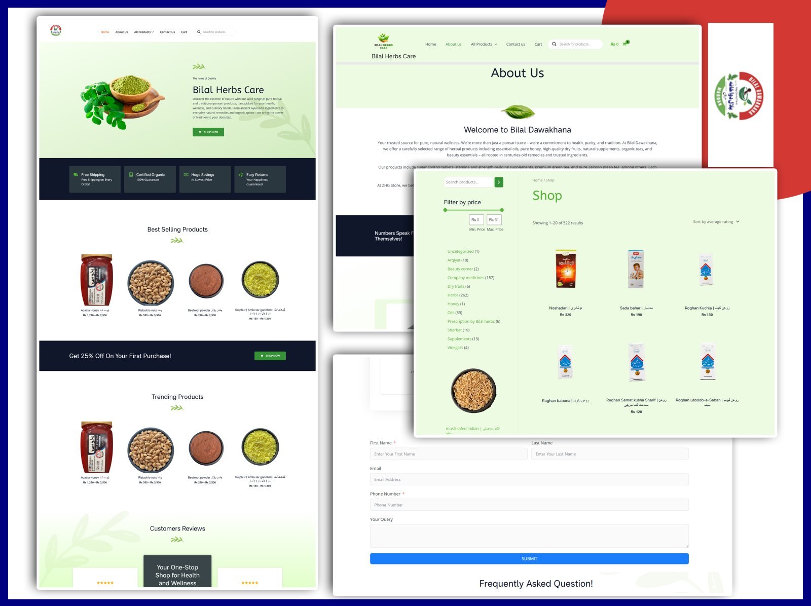 A bilingual herbal pharmacy store built by Code Prisma